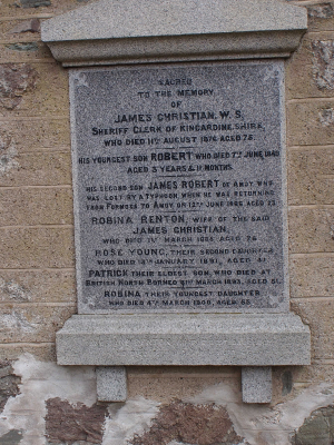 CHRISTIAN Memorial, Dunnottar Kirkyard